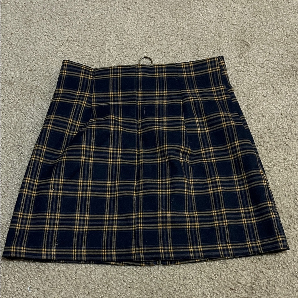 Forever 21 Navy and Yellow Plaid Mini Skirt - Picture 2 of 5